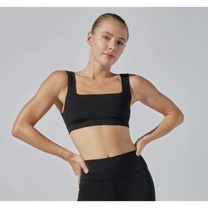 Heroine Sport Vital Bra Black Square Neck Sports Bra HS-1094 Womens Small NWT